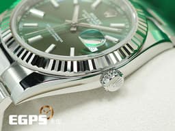 ROLEX 勞力士 Datejust 41 蠔式日誌型 126334 <font color=#00fa9a>薄荷綠色面盤</font> 不鏽鋼 DJ41 經典三角坑紋錶圈 <font color=#FF0000>2025年保卡 蠔式（Oyster）三節錶帶</font> 自動上鍊 41mm