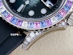 ROLEX 勞力士 Yacht-Master 遊艇名仕型 126679SABR 黑色面盤<font color="#FFFF33"> 官網都末曾展示的隱藏款式 2023年保卡 原廠膠膜未撕</font> <font color="#CCBBFF"> 鑽石與彩色寶石點綴白金錶殼與錶圈</font>&nbsp;<font color="#BBFFEE">繽紛多彩浪漫彩寶 頂級遊艇 </font>自動上鏈&nbsp;40mm