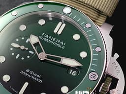 PANERAI 沛納海 LUMINOR SUBMERSIBLE PAM1287 PAM001287 三日鍊 不銹鋼 PAM1287 <font color="#00BB00">漸層綠色面盤 綠色陶瓷外圈</font>&nbsp;<font color="#FF0000">2024年保卡</font>&nbsp;潛水錶 自動上鍊 44mm