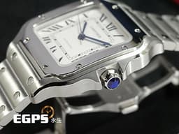 CARTIER 卡地亞 Santos 100 de Cartier 山度士 WSSA0029 中型款 <font color="#70cce1">藍色劍形指針 最新款快拆式錶帶</font> <font color="#ff0000"> 2024年保卡 </font> 自動上鍊 35.1mm