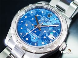 ROLEX 勞力士 Datejust 31 DJ31 經典 蠔式日誌型 278344RBR 不鏽鋼&amp;18K白金鋼材質&nbsp;<font color="#77DDFF">天藍色花朵圖案面盤鑲24顆鑽石</font> <font color="#05f0f0">原廠圓拱形鑲鑽錶圈</font><font color="#FF0000"> 2023年新式保卡</font> 自動上鍊 31mm