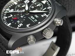IWC 萬國 Pilot`s Chronograph 飛行員系列 IW389101 計時碼表 星期日期顯示<font color="#33CCFF">「Top Gun」海軍空戰部隊</font> 黑陶瓷錶殼 <font color="#FF0000">2025年保單</font> 自動上鏈 44.5 mm