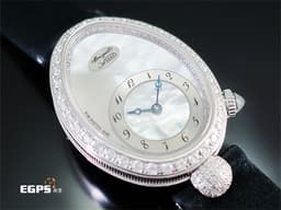 BREGUET 寶璣 Reine de Naples 那不勒斯 8928 皇后鑽錶 18K白金材質 貝殼面盤 自動上鍊 原鑲鑽錶 25x33mm