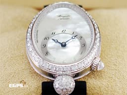 BREGUET 寶璣 Reine de Naples 那不勒斯 8928 皇后鑽錶 18K白金材質 貝殼面盤 自動上鍊 原鑲鑽錶 25x33mm