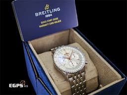 Breitling 百年靈 Navitimer B01 Chronograph 41 航空計時腕錶 AB0139 <font color="#b0b0b0">銀白色面盤</font>搭配<font color="#f0e138">金色指針時標</font> 計時碼表 不鏽鋼 經典環形飛行滑尺 <font color="#ff0000">百年</font><font color="#FF0000">靈自製01機芯 2023年保單 </font>飛行錶&nbsp;自動上鍊 41mm