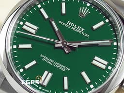 ROLEX 勞力士 Oyster Perpetual 蠔式恆動型 124300 <font color="#009100">超夯、超熱門、超搶手的綠色面盤</font> 經典 OP41 大三針 不鏽鋼材質&nbsp;<font color="#FF0000">2023年保卡</font>&nbsp;自動上鍊 41mm