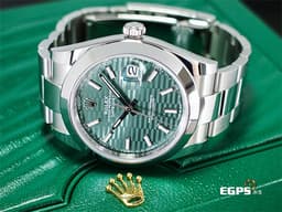ROLEX 勞力士 DATEJUST 126300 蠔式日誌型 不鏽鋼材質 <font color="#98F898"> 薄荷綠色蜂巢坑紋面盤</font> <font color="#FF0000">2022年新式保卡</font>&nbsp;自動上鍊 41mm