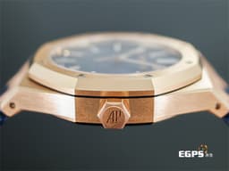 Audemars Piguet 愛彼 AP Royal Oak 皇家橡樹 15510OR.OO.D315CR.02 18K玫瑰金<font color="#0582f5">『雲夜藍色格紋面盤』</font><font color="#ff0000"> 2025年保單 已貼膜</font> 自動上鍊 41mm