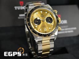 TUDOR 帝舵 BLACK BAY CHRONO S&amp;G 半金 計時碼錶 M79363N-0007 鍊帶款 79363 <font color="#FF0000"> 金色熊貓面盤，MT5813自製機芯，2025年新式保卡</font> 自動上鍊 41mm