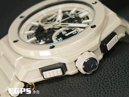 Hublot 宇舶 BIG BANG Unico 大爆炸 三日鍊 飛返計時碼錶 INTEGRATED 451.CZ.4620.CZ<span style="font-size: 10pt;">&nbsp;</span><font color="#D2B48C" style="font-size: 10pt;">一體式米色陶瓷腕錶 源自沙漠及加勒比海攤 米沙色&nbsp;</font><font color="#ff0000" style="font-size: 10pt;">鏤空面盤 2023年電子保卡 全球限量200只</font><span style="font-size: 10pt;"> 自動上鍊 42mm</span>