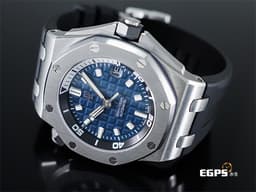 Audemars Piguet 愛彼 AP錶 Royal Oak Offshore Diver 皇家橡樹 離岸型 15720ST.OO.A027CA.01 潛水錶 ROO&nbsp;<font color="#244ecc">藍色超大型格紋面盤</font><font color="#0000C6">&nbsp;</font>不鏽鋼 大三針&nbsp;<font color="#ff0000">新款4308機芯&nbsp;易換錶帶系統、附原廠黑色膠帶&nbsp;2021年保單 </font>自動上鍊 42mm