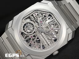 BVLGARI 寶格麗 Bulgari Octo Finissimo系列 Skeleton 8 Days 103610 <font color="#e2e2e2">超薄 鈦金屬 鏤空面盤</font> 經典八角形多稜角設計錶框 八日鍊 小秒針 <font color="#FF0000">2025年保單</font> 手上鏈 40mm