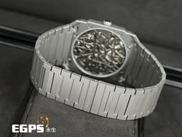 BVLGARI 寶格麗 Bulgari Octo Finissimo系列 Skeleton 8 Days 103610 <font color="#e2e2e2">超薄 鈦金屬 鏤空面盤</font> 經典八角形多稜角設計錶框 八日鍊 小秒針 <font color="#FF0000">2025年保單</font> 手上鏈 40mm