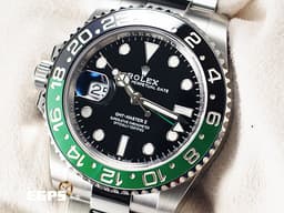 ROLEX 勞力士 GMT-Master II 格林威治型 126720 VTNR <font color=#00ff7f> 綠黑框 雪碧 左冠錶</font> 126720VTNR <font color=#FF0000>勞力士罕見左冠錶 2023年新式保卡 </font><font color=#00FFFF>三板蠔式錶帶</font> 自動上鍊 40mm