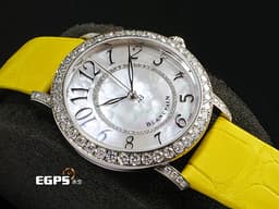 BLANCPAIN 寶鉑 Ladybird 3660 1954 Y55B&nbsp;<font color="#ff00ff">18K白金材質</font>&nbsp;<font color="#05f0f0">白色珍珠貝母面盤 原廠鑲嵌鑽石錶圈</font>&nbsp;<font color="#FF0000">2023年保卡 未使用品</font>自動上鍊 34.9mm