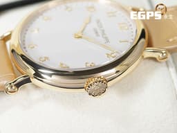Patek Philippe 百達翡麗 PP錶 Calatrava系列 7200R-001 7200 18K玫瑰金材質 <font color=#F2E6E6>乳白色粒紋錶盤</font> <font color=#f5dea8>超薄 22K金微型自動盤</font> <font color=#FF0000>2021年保單</font> 自動上鍊 34.6mm
