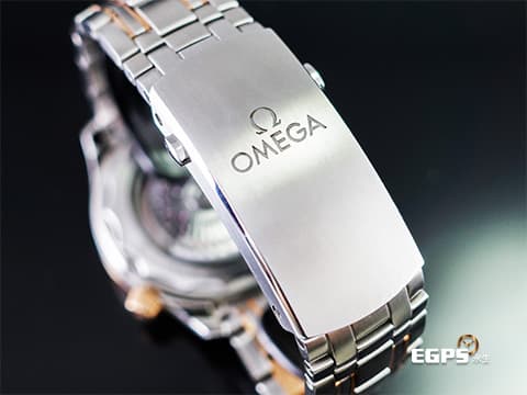 OMEGA 歐米茄 Seamaster 海馬 潛水300米系列 21020422001001 陶瓷波浪紋黑色面盤、玫瑰金黑色單向旋轉陶瓷錶圈  同軸擒縱 玫瑰金半金 鍊帶款 2022年保單  自動上鍊 42mm