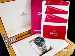 OMEGA 歐米茄 Seamaster 海馬 潛水300米系列 21020422001001 <font color="#FFFFFF">陶瓷波浪紋黑色面盤、玫瑰金黑色單向旋轉陶瓷錶圈 </font> 同軸擒縱 <font color="#FF0000">玫瑰金半金 鍊帶款 2022年保單 </font> 自動上鍊 42mm
