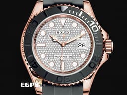 ROLEX 勞力士 Yacht-Master 116655 遊艇名仕 永恆玫瑰金材質 黑色陶瓷錶圈 自動上鍊 <font color=#FF0000> 2019年保單，絕版116655原鑲滿天星面盤，等著你來收藏 </font>  <font color=#FFFF33> 此錶歡迎各路錶友以 PP、AP、RM、勞力士 來店交換，本店將以最高價評估～</font> 40mm