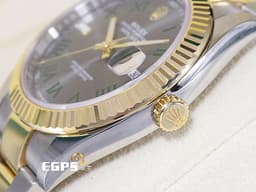 ROLEX 勞力士 DATEJUST 126333 蠔式日誌型 半金款 18K黃金 <font color="#009100">綠羅馬時標面盤</font> DJ41 經典三角坑紋錶圈 <font color="#FF0000">2019年保卡</font> 自動上鍊 41mm