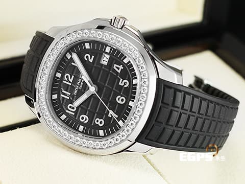 Patek Philippe 百達翡麗 PP錶 Aquanaut 5267 海底探險家 5267/200A-001 黑色面盤 不鏽鋼材質 橡膠錶帶款  原鑲鑽圈(48顆鑽石：約1.11克拉)&nbsp;2025年保單 石英機芯&nbsp;38.8mm
