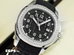 Patek Philippe 百達翡麗 PP錶 Aquanaut 5267 海底探險家 5267/200A-001 黑色面盤 不鏽鋼材質 <font color="#05f0f0">橡膠錶帶款  原鑲鑽圈(48顆鑽石：約1.11克拉)&nbsp;</font><font color="#ff0000">2025年保單</font> 石英機芯&nbsp;38.8mm