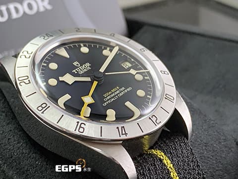 TUDOR 帝舵 Black Bay Pro 79470 碧灣 GMT 黃色兩地時間指針 不鏽鋼 復古 雪花針 織紋錶帶 MT5652自製機芯 2026年保卡 潛水錶 自動上鍊 39mm