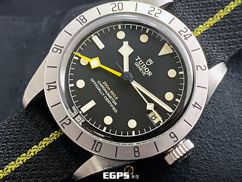 TUDOR 帝舵 Black Bay Pro 79470 碧灣 GMT 黃色兩地時間指針 不鏽鋼 復古 雪花針 織紋錶帶 MT5652自製機芯 2026年保卡 潛水錶 自動上鍊 39mm