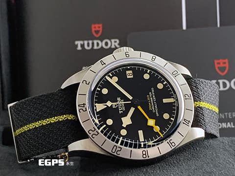 TUDOR 帝舵 Black Bay Pro 79470 碧灣 GMT 黃色兩地時間指針 不鏽鋼 復古 雪花針 織紋錶帶 MT5652自製機芯 2026年保卡 潛水錶 自動上鍊 39mm