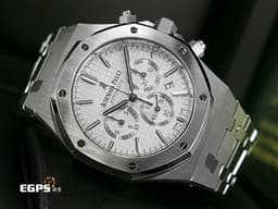 Audemars Piguet 愛彼 AP錶 Royal Oak Chronograph 皇家橡樹 26320ST.00.1220ST.02 <font color=#DDDDDD>銀白色經典格紋面盤</font> 26320 ST 計時碼錶 不鏽鋼 自動上鍊 41mm