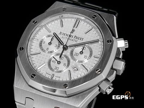 Audemars Piguet 愛彼 AP錶 Royal Oak Chronograph 皇家橡樹 26320ST.00.1220ST.02 銀白色經典格紋面盤 26320 ST 計時碼錶 不鏽鋼 自動上鍊 41mm