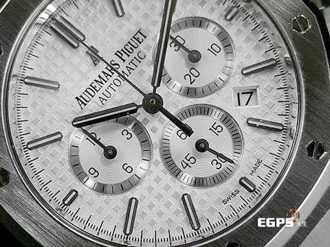 Audemars Piguet 愛彼 AP錶 Royal Oak Chronograph 皇家橡樹 26320ST.00.1220ST.02 銀白色經典格紋面盤 26320 ST 計時碼錶 不鏽鋼 自動上鍊 41mm