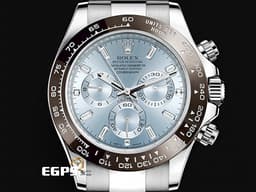 ROLEX 勞力士 DAYTONA 116506 宇宙計時型 迪通拿 鉑金 PT950 計時碼表 原廠鑽石時標 自動腕錶 冰藍色面盤 栗啡色陶瓷圈 冰藍面<font color=#33CCFF> 2023年絕版增值停產款!!!</font><font color=#FFFF33>手錶整只原廠膠膜未撕!!!FULL FACTORY STICKERS+雙吊牌+原廠透明絕版攜帶盒!!!</font><font color=#AAFFEE>不容錯過~~2022年保單~~新式保卡</font>40mm