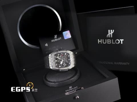 Hublot 宇舶 Spirit of Big Bang 大爆炸 靈魂系列 Meca-10 Titanium 十日鍊 動能顯示 614.NX.1170.RX 鈦金屬 鏤空面盤 2020年保單 手上鍊 45mm