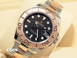 ROLEX 勞力士 Yacht-master 268621 遊艇名仕型 中型 半金款 玫瑰金 黑色面盤 <font color="#FF0000">2019年台灣公司貨&nbsp;</font>自動腕錶 37mm