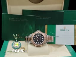 ROLEX 勞力士 Yacht-master 268621 遊艇名仕型 中型 半金款 玫瑰金 黑色面盤 <font color="#FF0000">2019年台灣公司貨&nbsp;</font>自動腕錶 37mm