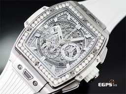 Hublot 宇舶 SPIRIT OF BIG BANG 大爆炸 642.NE.2010.RW.1204&nbsp;<font color="#05f0f0">極致輕薄鈦金屬材質 白色鏤空面盤~ 原廠鑲嵌48顆鑽石錶圈&nbsp;</font><font color="#ff0000">2022年電子保單</font>&nbsp;自動上鍊 42mm