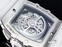 Hublot 宇舶 SPIRIT OF BIG BANG 大爆炸 642.NE.2010.RW.1204&nbsp;<font color="#05f0f0">極致輕薄鈦金屬材質 白色鏤空面盤~ 原廠鑲嵌48顆鑽石錶圈&nbsp;</font><font color="#ff0000">2022年電子保單</font>&nbsp;自動上鍊 42mm