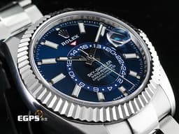 ROLEX 勞力士 Sky-Dweller 蠔式 天行者 336934 <font color="#0080FF">最新9002機芯 亮藍色面盤</font> 沙羅系統 年曆錶 兩地時區 經典三角坑紋錶圈 <font color="#FF0000">2025年保單  蠔式（Oyster）三節錶帶</font> 自動上鍊 42mm