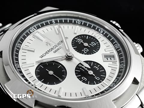 Vacheron Constantin 江詩丹頓 VC錶 Overseas Chronograph 縱橫四海 5500V 計時碼表 熊貓面盤 不鏽鋼&nbsp;2023年保單 快拆錶帶裝置 附原廠皮帶、橡膠錶帶、摺疊扣&nbsp;5500 V 自動上鍊 42.5mm