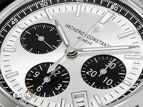 Vacheron Constantin 江詩丹頓 VC錶 Overseas Chronograph 縱橫四海 5500V 計時碼表 熊貓面盤 不鏽鋼&nbsp;2023年保單 快拆錶帶裝置 附原廠皮帶、橡膠錶帶、摺疊扣&nbsp;5500 V 自動上鍊 42.5mm