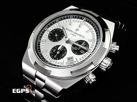 Vacheron Constantin 江詩丹頓 VC錶 Overseas Chronograph 縱橫四海 5500V 計時碼表 熊貓面盤 不鏽鋼&nbsp;2023年保單 快拆錶帶裝置 附原廠皮帶、橡膠錶帶、摺疊扣&nbsp;5500 V 自動上鍊 42.5mm
