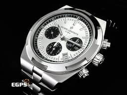 Vacheron Constantin 江詩丹頓 VC錶 Overseas Chronograph 縱橫四海 5500V 計時碼表 <font color="#e9e7e7">熊貓面盤</font> 不鏽鋼&nbsp;<font color="#FF0000">2023年保單 快拆錶帶裝置 附原廠皮帶、橡膠錶帶、摺疊扣</font>&nbsp;5500 V 自動上鍊 42.5mm