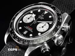 TUDOR 帝舵 Heritage Black Bay Chrono 79360 碧灣 M79360N-0007 計時碼錶 黑色織紋錶帶 <font color="#FF0000">2023年保單、熱門搶手黑熊貓面盤，MT5813自製機芯</font> 自動上鍊 41mm