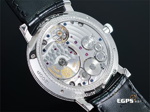 PIAGET 伯爵 Altiplano 超薄 18K白金材質 G0A37128 絕美原鑲鑽石錶圈、錶耳、錶腹、錶扣、錶冠 原鑲滿天星面盤 超薄腕錶&nbsp;2021年保卡&nbsp;新錶參考訂價:約7,880,000元  自動上鍊 41mm