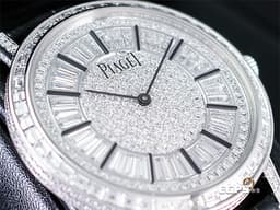 PIAGET 伯爵 Altiplano 超薄 18K白金材質 G0A37128 <font color="#FFFFFF">絕美原鑲鑽石錶圈、錶耳、錶腹、錶扣、錶冠 原鑲滿天星面盤 超薄腕錶</font>&nbsp;<font color="#ff0000">2021年保卡&nbsp;</font><font color="#FF0000">新錶參考訂價:約7,880,000元 </font> 自動上鍊 41mm