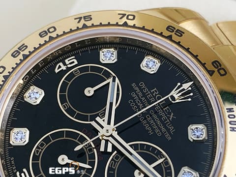 ROLEX 勞力士 Daytona 116508 宇宙計時型 迪通拿 黃K金  2021保單 黑色八鑽面盤  計時碼錶 賽車錶 自動上鍊 40mm