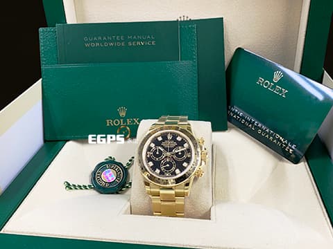 ROLEX 勞力士 Daytona 116508 宇宙計時型 迪通拿 黃K金  2021保單 黑色八鑽面盤  計時碼錶 賽車錶 自動上鍊 40mm