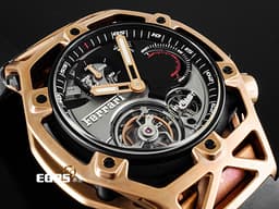 HUBLOT 宇舶 Ferrari Tourbillon 法拉利 陀飛輪 408.OI.0123.RX <font color=#f3baa1>玫瑰金和DLC塗層鈦金屬錶殼</font> 鏤空面盤 <font color=#FF0000> 七十週年紀念款 限量70只 新錶參考定價：4,512,000元</font> 計時碼錶 自動上鍊 45mm