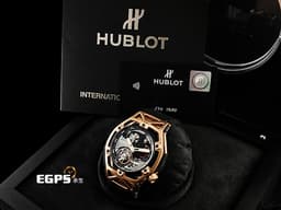 HUBLOT 宇舶 Ferrari Tourbillon 法拉利 陀飛輪 408.OI.0123.RX <font color=#f3baa1>玫瑰金和DLC塗層鈦金屬錶殼</font> 鏤空面盤 <font color=#FF0000> 七十週年紀念款 限量70只 新錶參考定價：4,512,000元</font> 計時碼錶 自動上鍊 45mm